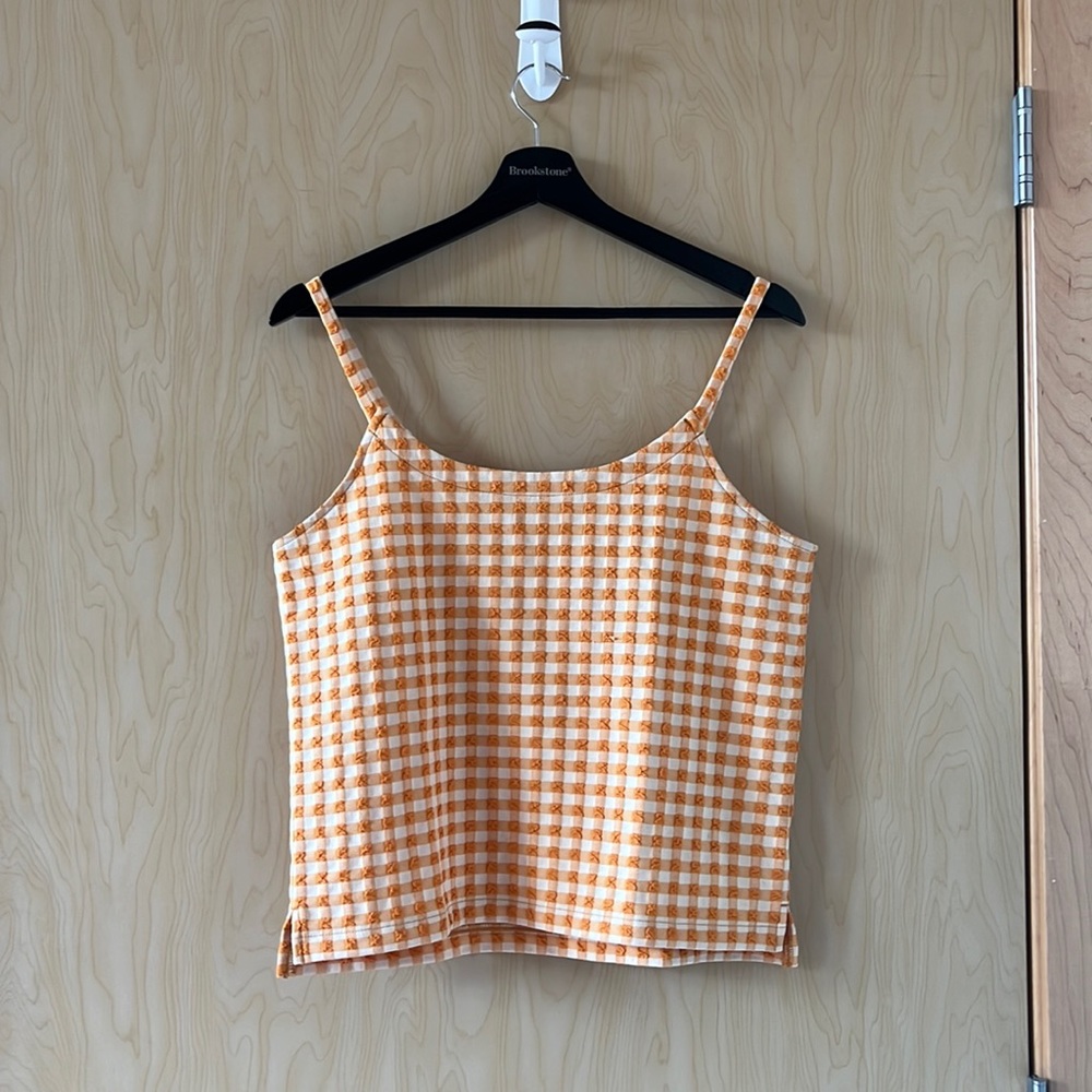Madewell Orange gingham tank